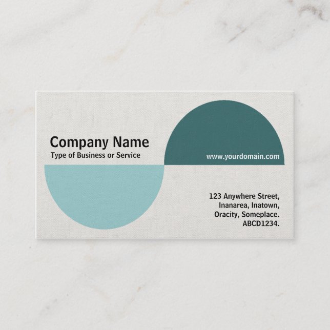 Alternating Crecents II - Shades of Blue Green Business Card (Front)