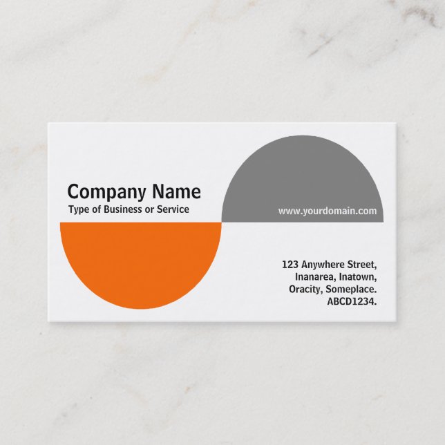 Alternating Crecents - Orange and Gray Business Card (Front)