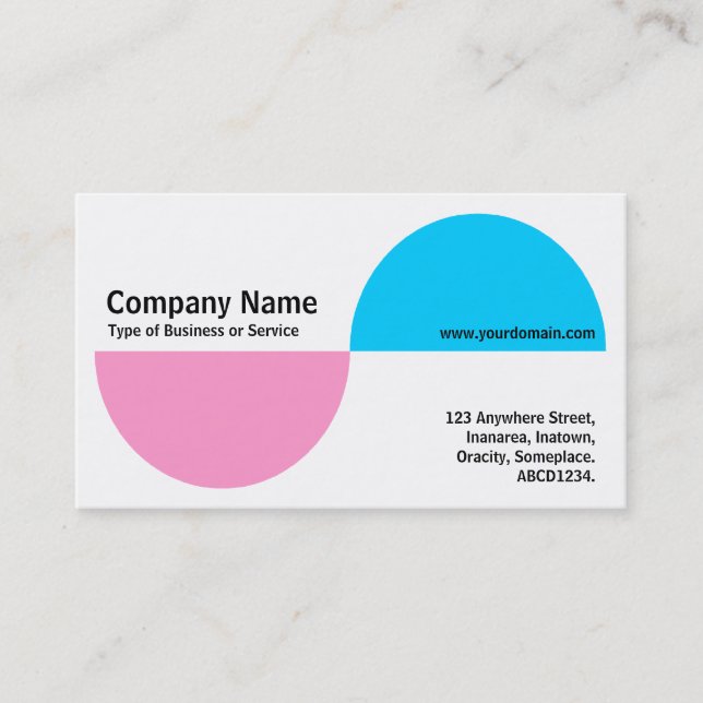 Alternating Crecents - Pink and Blue Business Card (Front)