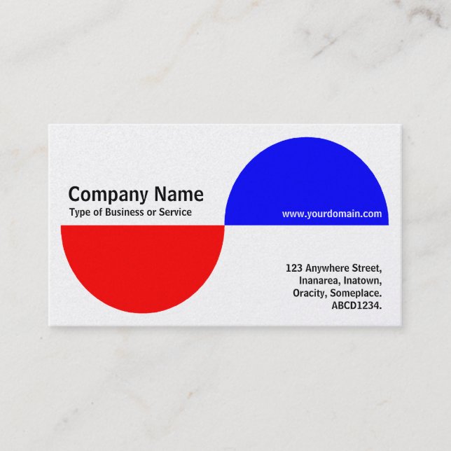 Alternating Crecents - Red and Blue (Platinum) Business Card (Front)