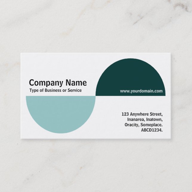 Alternating Crecents - Shades of Green Business Card (Front)
