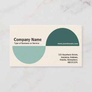 Alternating Crecents - Shades of Green (Cream) Business Card