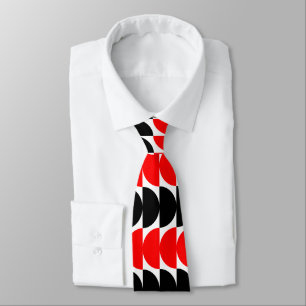 Alternating Crescents 02 - Red and Black Neck Tie