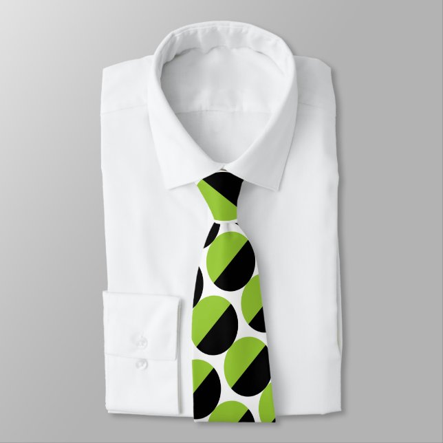Alternating Crescents 05a - Martian Green Neck Tie (Tied)