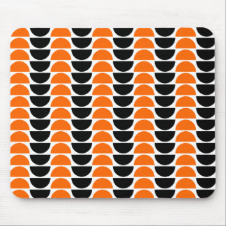 Alternating Crescents in Orange and Black Mouse Pad