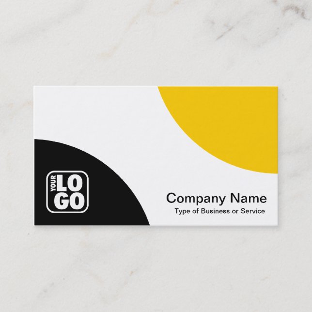 Alternating Curves - Black and Amber Business Card (Front)