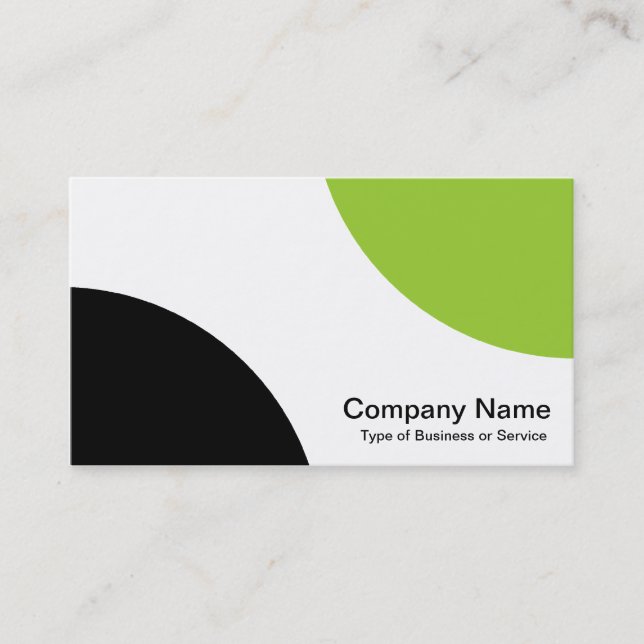 Alternating Curves - Black and Martian Green Business Card (Front)