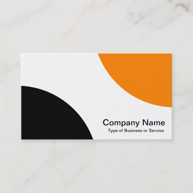 Alternating Curves - Black and Orange Business Card (Front)