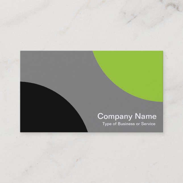 Alternating Curves - Black, Gray and Martian Green Business Card (Front)
