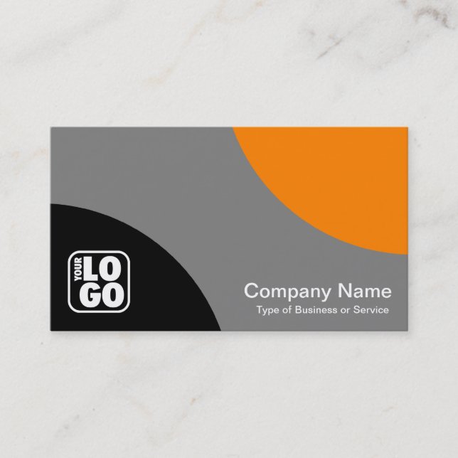 Alternating Curves - Black, Gray and Orange Business Card (Front)