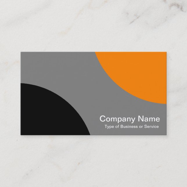 Alternating Curves - Black, Gray and Orange Business Card (Front)