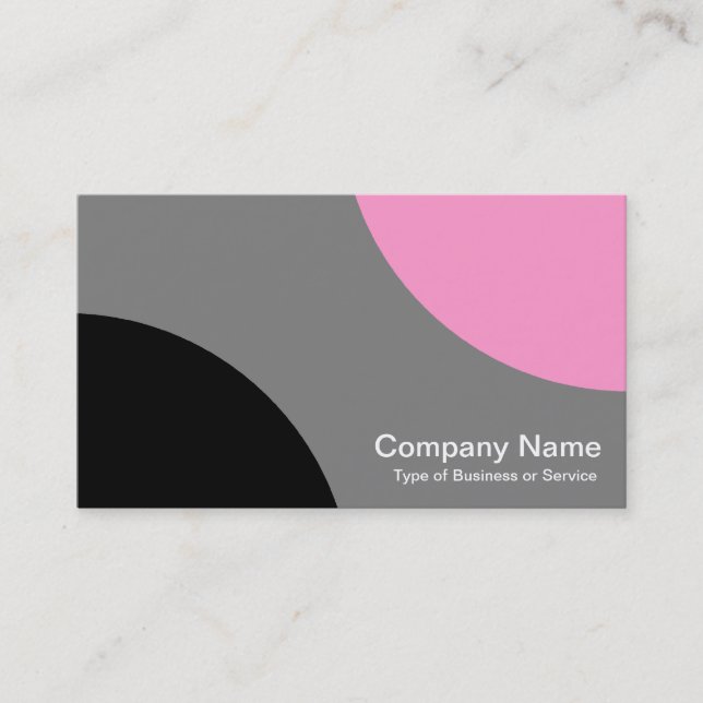 Alternating Curves - Black, Gray and Pink Business Card (Front)