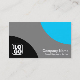 Alternating Curves - Black, Gray and Sky Blue Business Card
