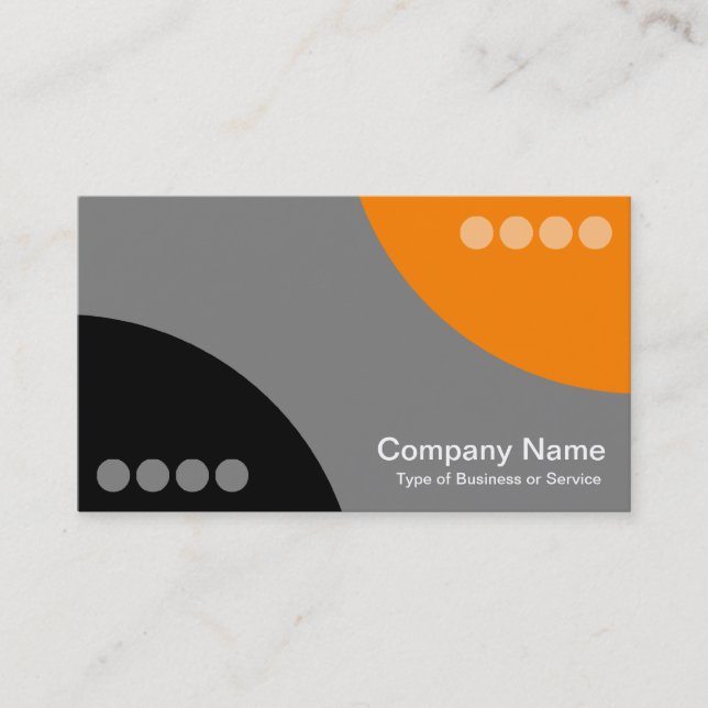 Alternating Curves II - Black, Gray and Orange Business Card (Front)