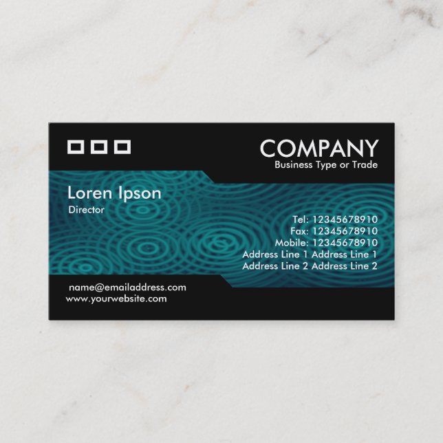 Alternating - Electric Rain Dark Turquoise Business Card (Front)