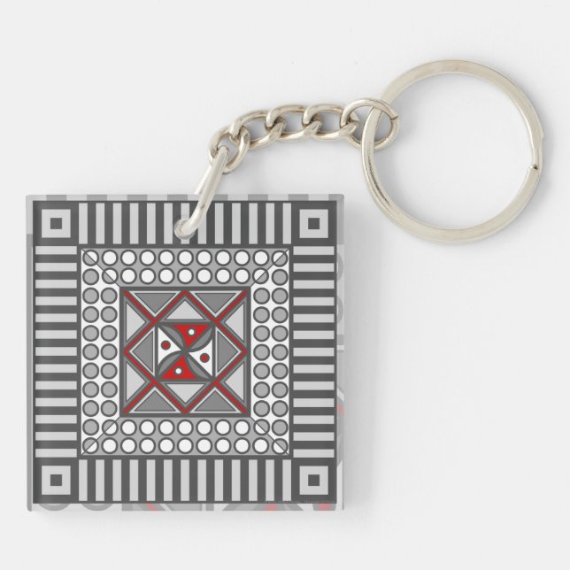 Alternating Geometric Acrylic Keychain (Back)
