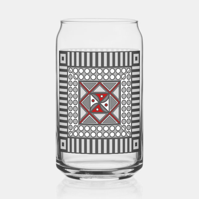 Alternating Geometric Can Glass (Front)