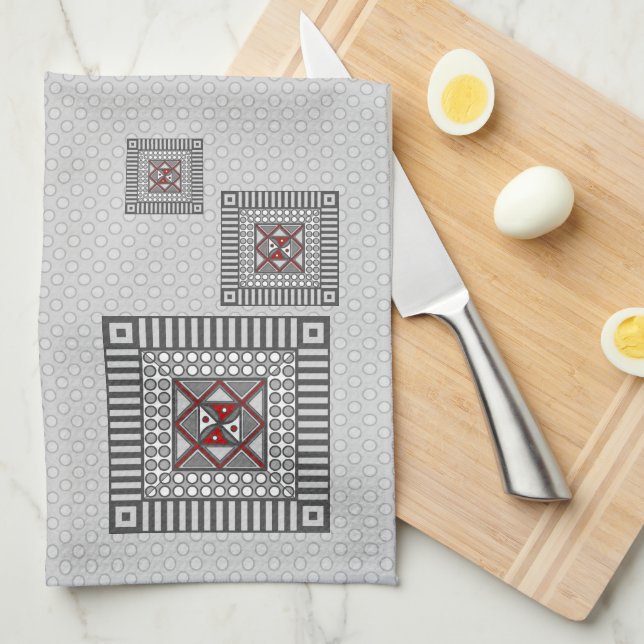 Alternating Geometric Hand Towel (Quarter Fold)