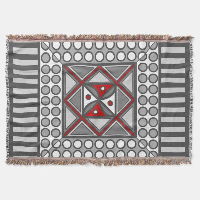 Alternating Geometric Throw Blanket (Front)