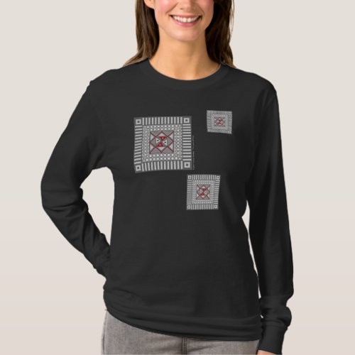 Alternating Geometric Womens Dark Shirt