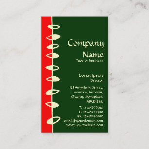 Alternating Leaves - Red, Dark Green and Cream Business Card