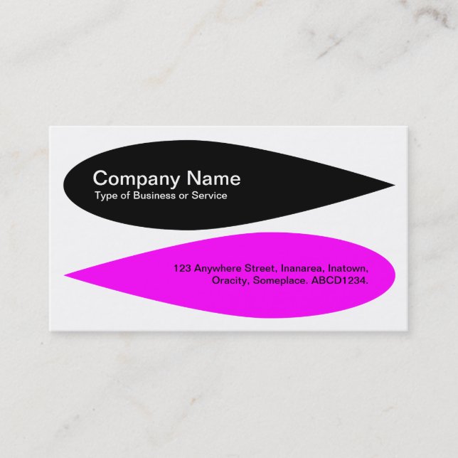Alternating Petals - Black and Magenta Business Card (Front)