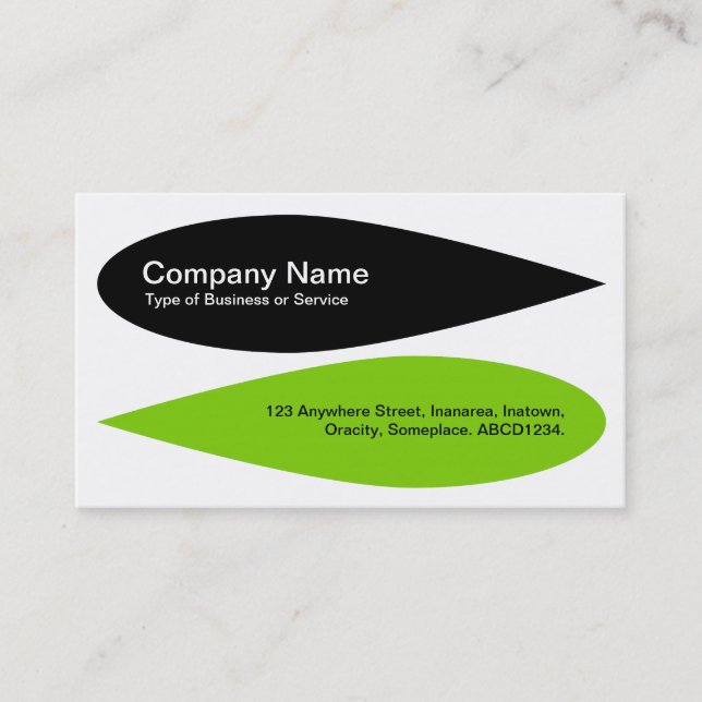 Alternating Petals - Black and Martian Green Business Card (Front)