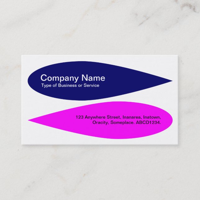 Alternating Petals - Dp Navy and Magenta Business Card (Front)