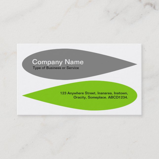 Alternating Petals - Gray and Martian Green Business Card (Front)