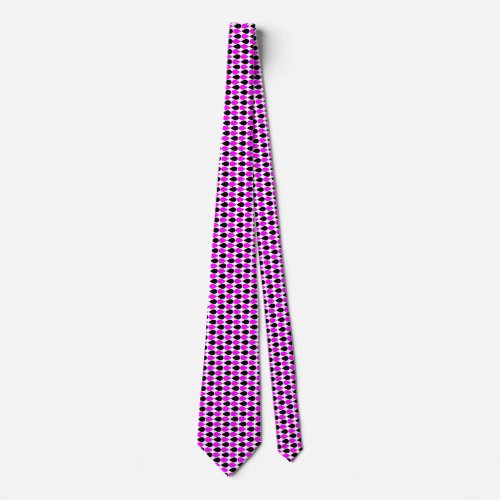 Alternating Petals _ Magenta and Black Neck Tie