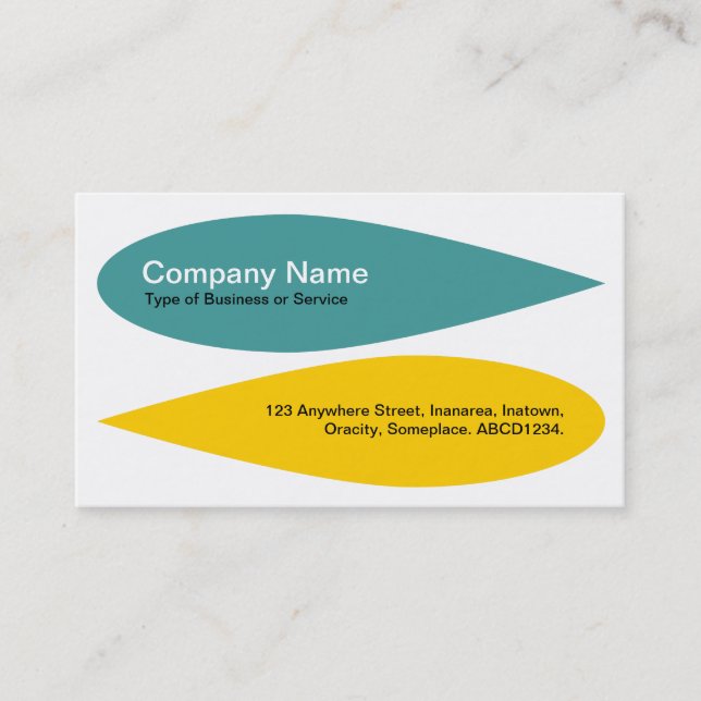 Alternating Petals - Ocean Green and Amber Business Card (Front)