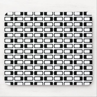 Alternating Rectangles (Black with White) Mouse Pad