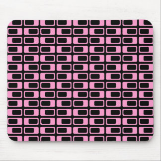 Alternating Rectangles (Pink with Black) Mouse Pad