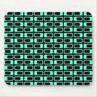 Alternating Rectangles (Turquoise with Black) Mouse Pad