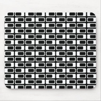 Alternating Rectangles (White with Black) Mouse Pad