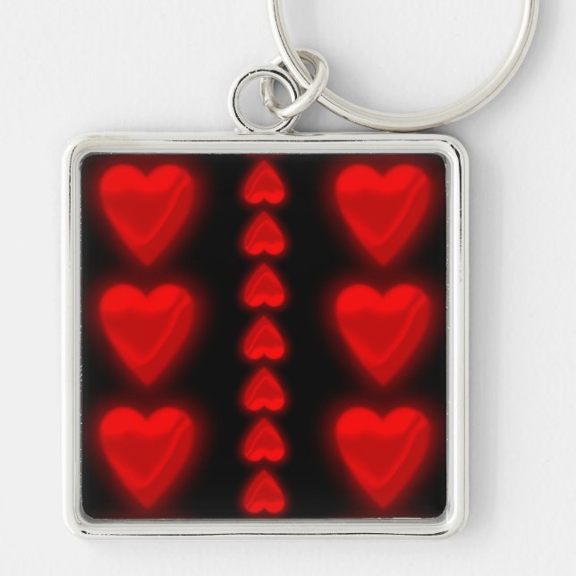 Alternating Red Hearts Keychains (Front)