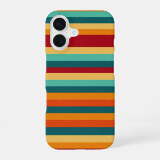 Alternating Retro Stripes iPhone 16 Case