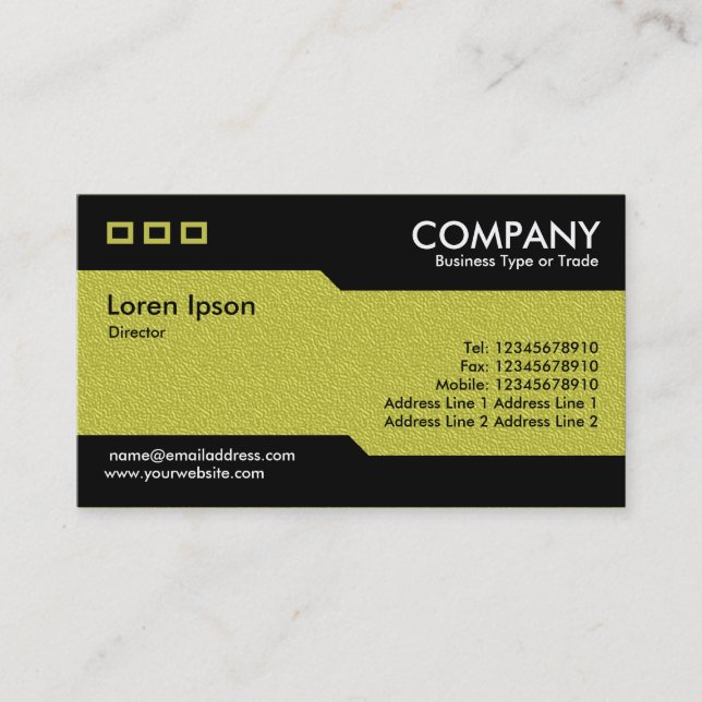 Alternating - Yellow Embossed Texture Business Card (Front)