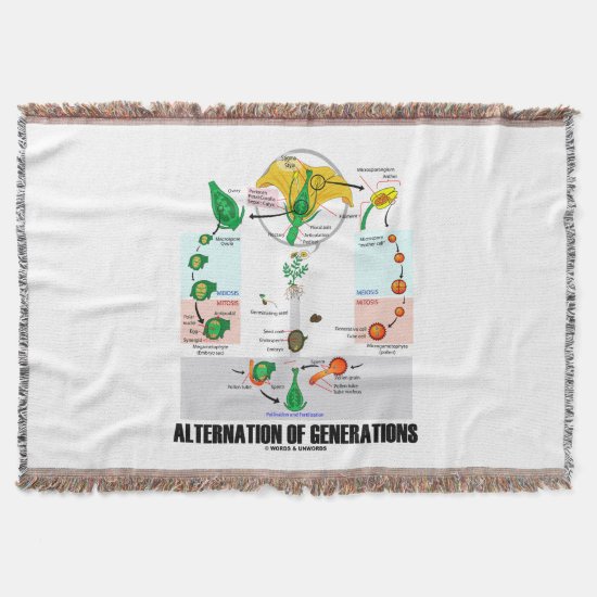 Alternation Of Generations Flower Life Cycle Throw Blanket