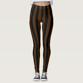 Alternative Black Dark Brown Vertical Striped Leggings