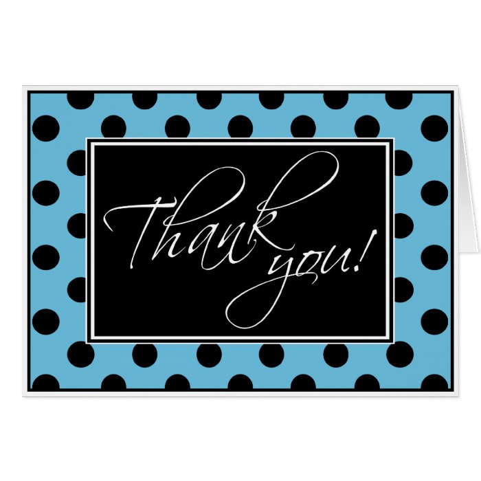 Alternative Blue & Black Polka Dot Thank You Card