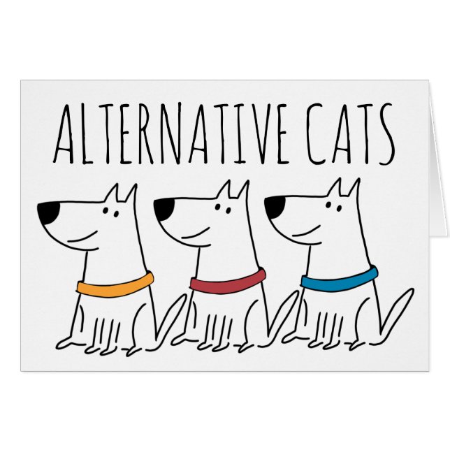 Alternative Cats Greeting Card (Front Horizontal)