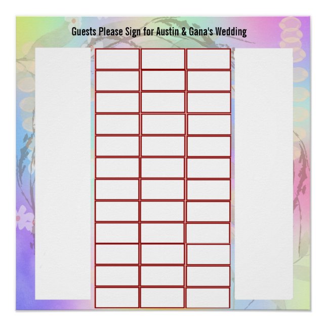 Alternative Design Guest Signature for Wedding Poster (Front)