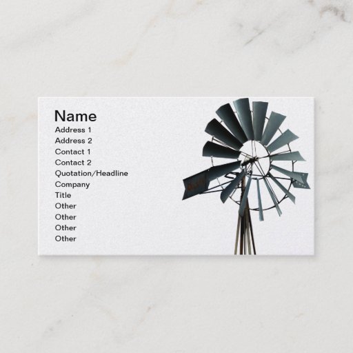 Customizable Alternative Energy - Pinwheel Windmill Power Business Card