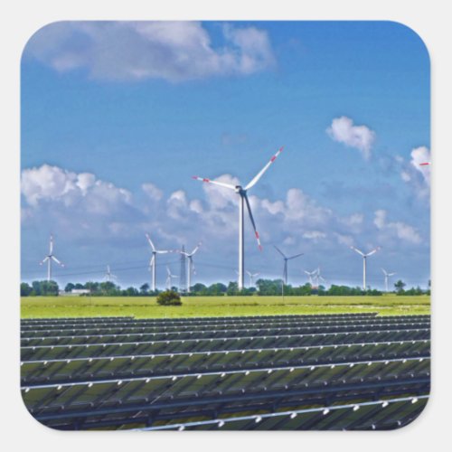 Alternative Energy _ Solar and Wind Square Sticker