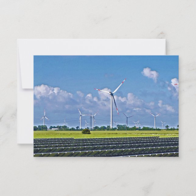 Alternative Energy - Solar and Wind Thank You Card (Front)