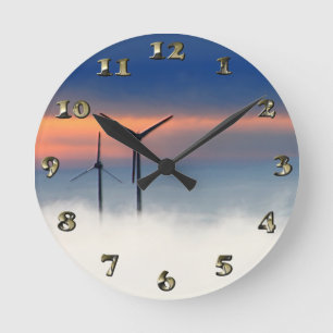 Alternative Energy - Wind Power in the Clouds Round Clock