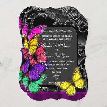 Alternative Gothic Butterfly Invitation by personalized_wedding at Zazzle