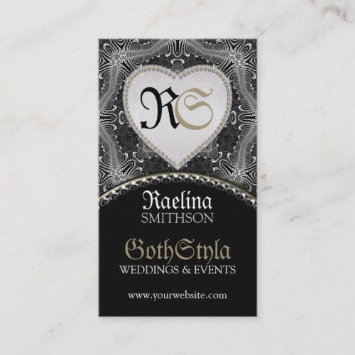 Alternative Gothic Dark Events  Wedding Planner Business Card