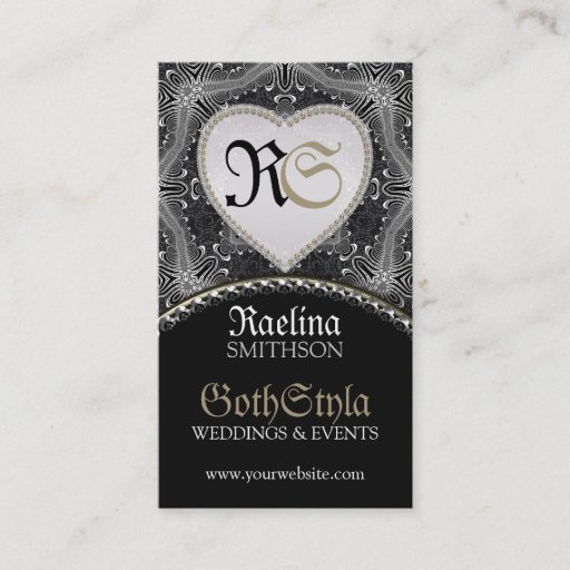 Customizable Alternative Gothic Dark Events &amp; Wedding Planner Business Card